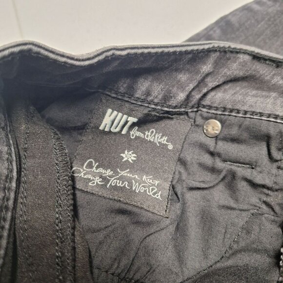 Kut From The Kloth Jeans Gray Black Womens 8 Petite Short Straight Leg - Picture 5 of 8